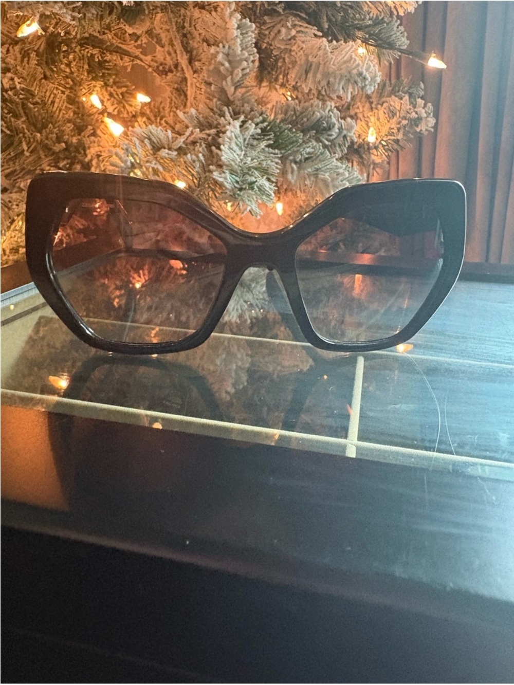 Prada Black Oversized Cat-Eye Sunglasses - Women - Picture 3 of 15
